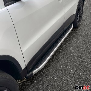 Jeep Cherokee Side Steps - Omac - BLACKLINE Aluminium - Silver Black - '14-'23